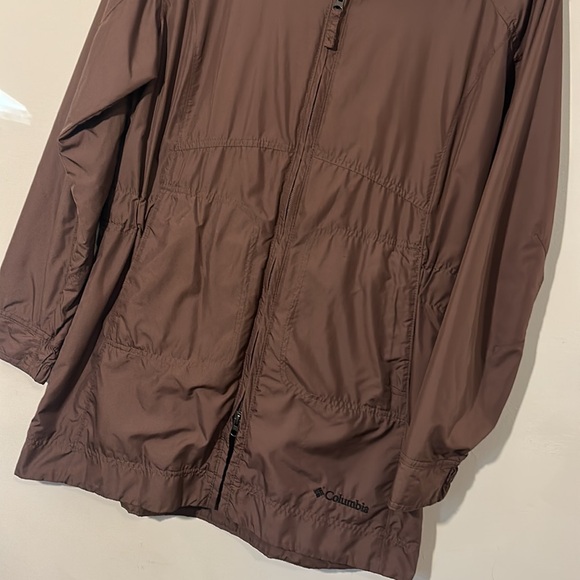 COLUMBIA Brown Full Zip Lightweight windbreaker jacket women size Medium - Picture 3 of 7